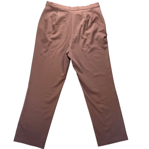 Investments Womens Brown Straight-Leg Pants Size 14R Polyester Rayon Spandex Ble - Picture 8 of 9
